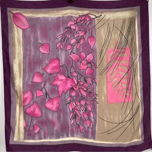 Luciano Soprani 100% Silk Square Purple Scarf Made in Italy